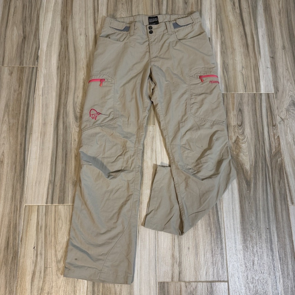 Norrona Svalbard Mid Weight Women's Pants Size Large Sandstone Polyamid Outdoor